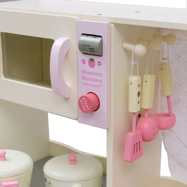 Cuisine pour Enfant en Bois Cuisine de Jouets Cuisine de Jeux Cuisine Éducatif Jeux de Rôle Blanc laiteux