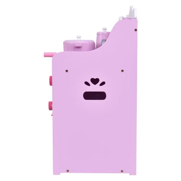 Cuisine pour Enfant en Bois Cuisine de Jouets Cuisine de Jeux Cuisine Éducatif Jeux de Rôle rose et blanc