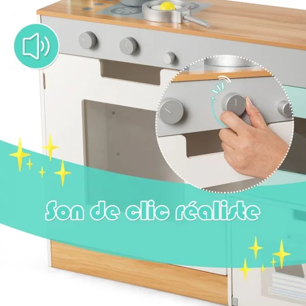 Cuisine pour Enfant en Bois Double Face pour Rôle de Cuisinier et de Client Jeu d’imitation