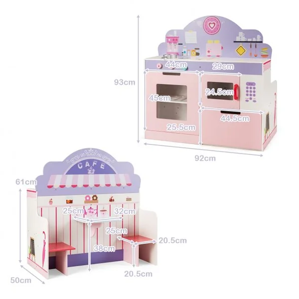 Cuisine pour Enfants en Bois Dînette Cuisinière Éducatif Boutons Rotatifs avec Effet Sonore