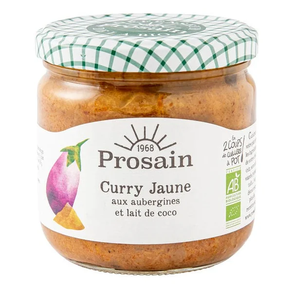 Curry jaune aubergines lait de coco 345g