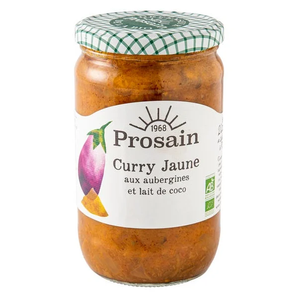 Curry jaune aubergines lait de coco 650g