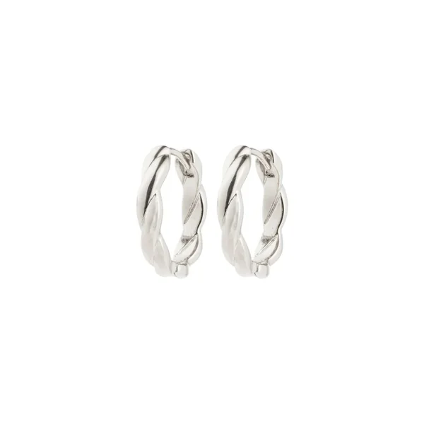 DECLAN - Boucles d’oreilles anneaux torsadées recyclées - plaqué argent