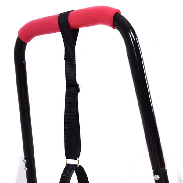 Demi-barres Parallèles de Musculation avec 2 Sangles de Suspension et Poignée en Mousse en Acier, 86x71x96,5cm, Noir
