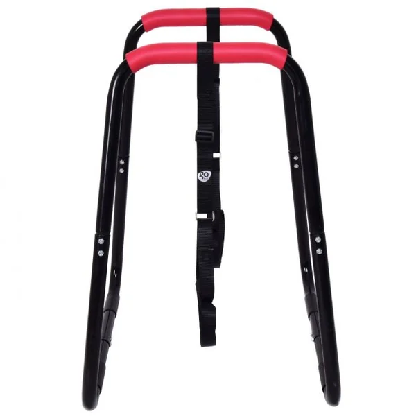 Demi-barres Parallèles de Musculation avec 2 Sangles de Suspension et Poignée en Mousse en Acier, 86x71x96,5cm, Noir