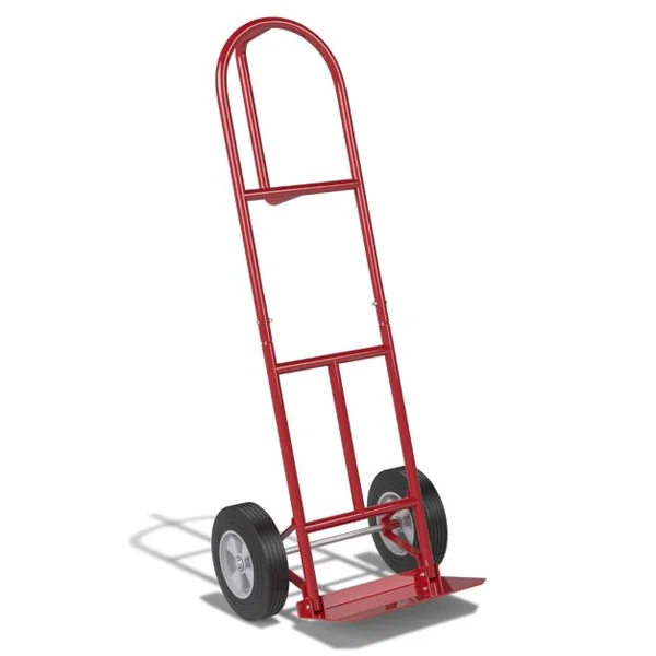 Diable Pliable avec Roues de 25 cm Poignée en P Rond Zone de Chargement Pliable Capacité 300 kg Chariot de Transport 51 cm x 48 cm x 132 cm Rouge