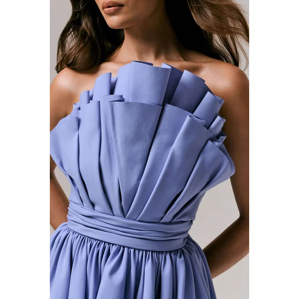 Distinguished | Mini-Robe Asymétrique à Volants Bleu Poudré