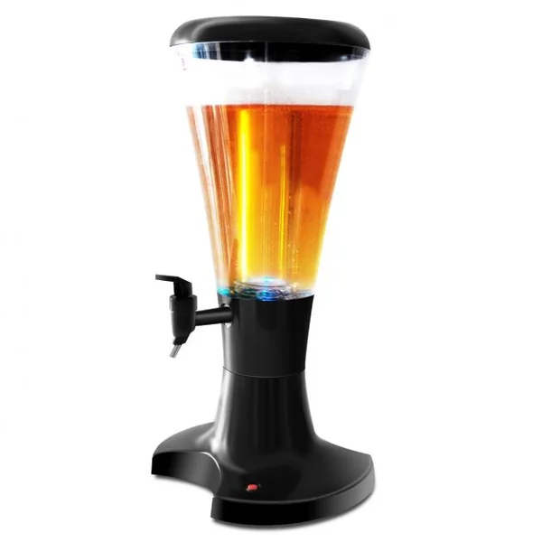 Distributeur de Bière avec Robinet et Colonne de Glaçon Girafe à Bière Tireuse à Bière Volume de 3 Litres en ABS Noir