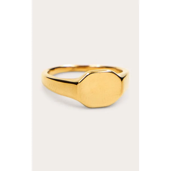 Doré Bague Chevalière Résistante À L'eau