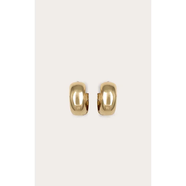 Doré Boucles D'oreilles Créoles Mini Épaisses