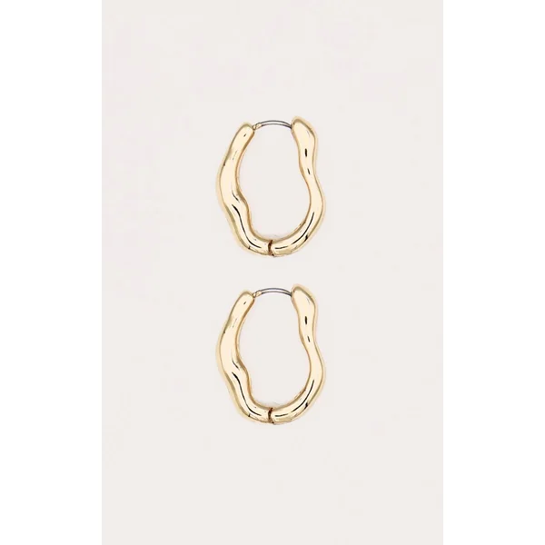 Doré Boucles D'oreilles Créoles Vague Fondue