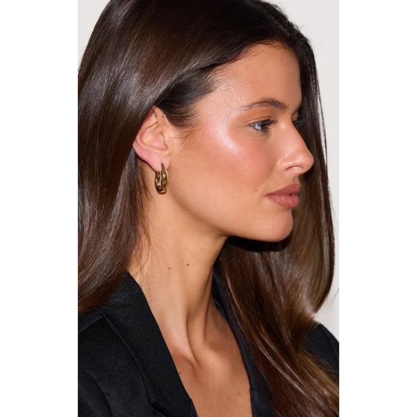 Doré Boucles D'oreilles Créoles Vague Fondue