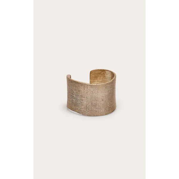 Doré Bracelet Manchette Doré À Texture Scintillante