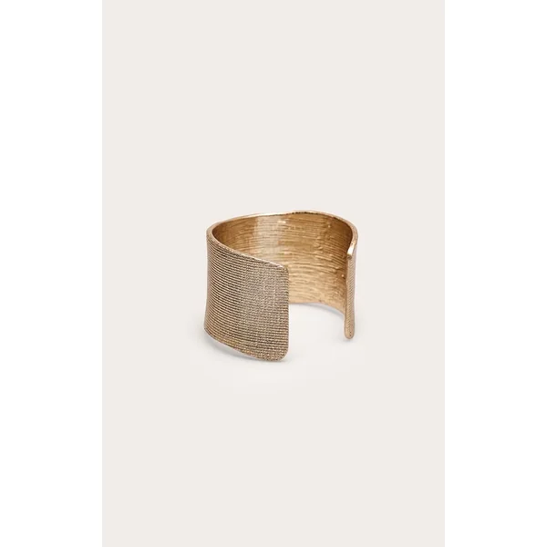Doré Bracelet Manchette Doré À Texture Scintillante