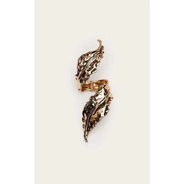 Doré Bracelet Manchette Enroulé Feuille Fondue