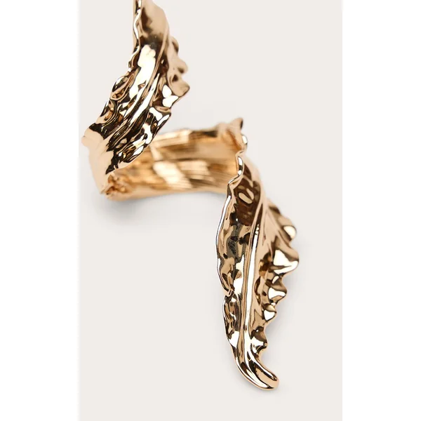 Doré Bracelet Manchette Enroulé Feuille Fondue