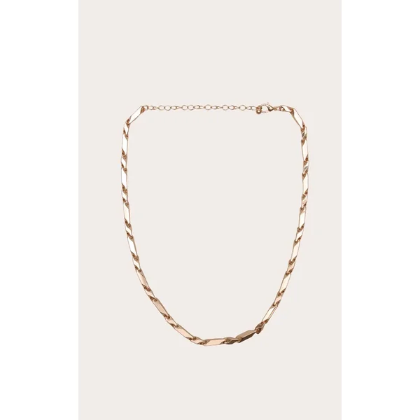 Doré Collier Chaîne À Maillons Angulaires Lisses