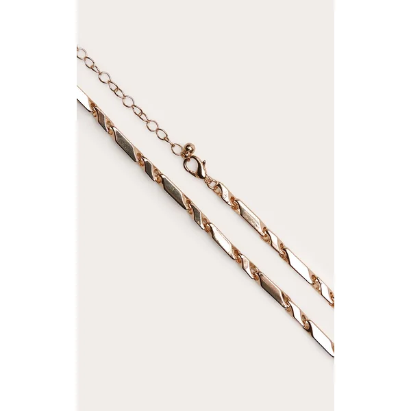 Doré Collier Chaîne À Maillons Angulaires Lisses