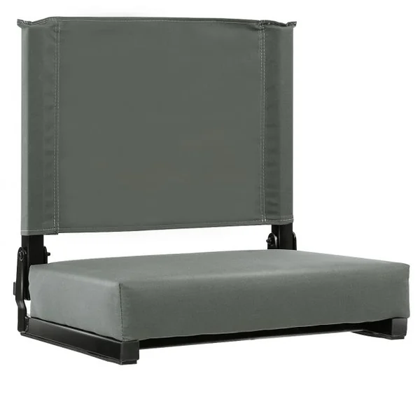 Dossier Siège Extérieur Coussin Rembourré Ajustable Tissu de Polyester Capacité 100kg en Fer+pp 46x35,5x44,5cm Gris