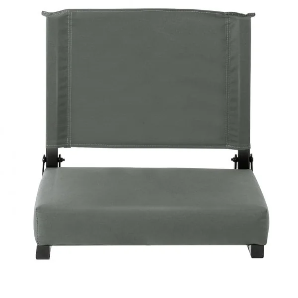 Dossier Siège Extérieur Coussin Rembourré Ajustable Tissu de Polyester Capacité 100kg en Fer+pp 46x35,5x44,5cm Gris