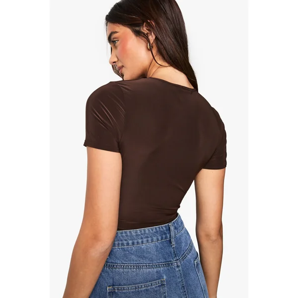Double Layer Slinky Short Sleeve Bodysuit