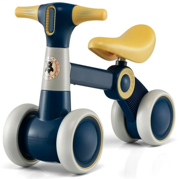 Draisienne Bébé 1-3 Ans avec 4 Roues Vélo d’Equilibre pour Enfants Cadeau Anniversaire 54 x 26 x 39 cm (L x l x H) Jaune