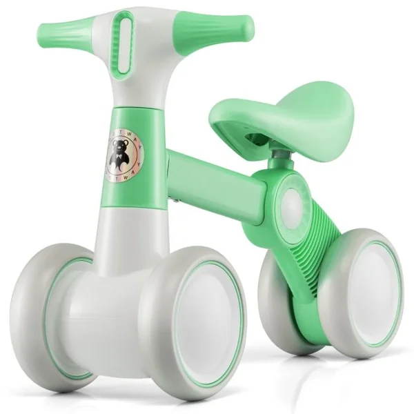 Draisienne Bébé 1-3 Ans avec 4 Roues Vélo d’Equilibre pour Enfants Cadeau Anniversaire 54 x 26 x 39 cm (L x l x H) Vert