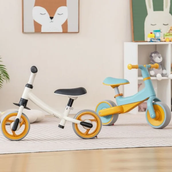 Draisienne Bébé 18-48 Mois avec Siège Réglable et Guidon Vélo Draisienne sans Pédale pour Enfants avec Roues EVA Élargies Bleu
