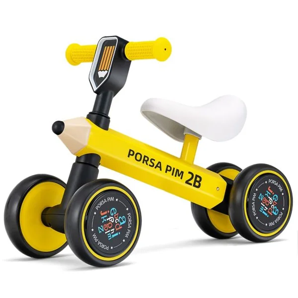 Draisienne Bébé 1 An Vélo Bébé sans Pédales 4 Roues EVA, Direction à 135° Jouet d'Equitation pour Fille Garçon 10-24 Mois