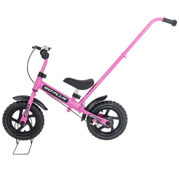 Draisienne Enfant 3-6 ans Vélo d’équilibre sans Pédales Hauteur Réglable Tige et Poignée Parentale, 87x44x58,5cm, Rose