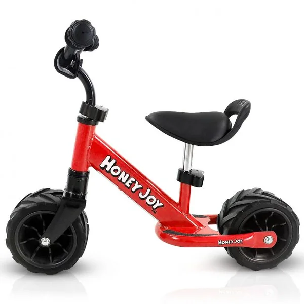 Draisienne enfant Vélo d'équilibre enfant Vélo sans pédale, Hauteur et siège réglable, Anticollision, 66x38x55cm, Rouge