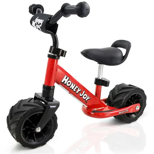 Draisienne enfant Vélo d'équilibre enfant Vélo sans pédale, Hauteur et siège réglable, Anticollision, 66x38x55cm, Rouge