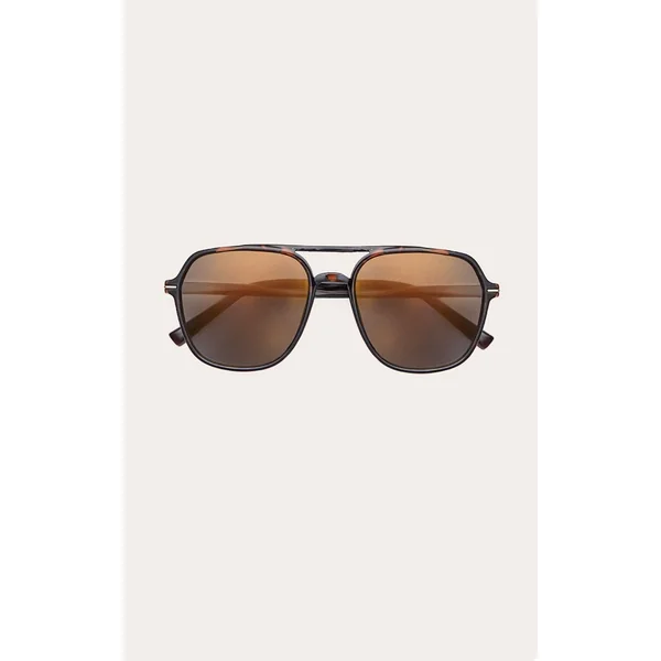 Ecaille Lunettes De Soleil Aviateur À Monture Écaille Et Verres Jaunes