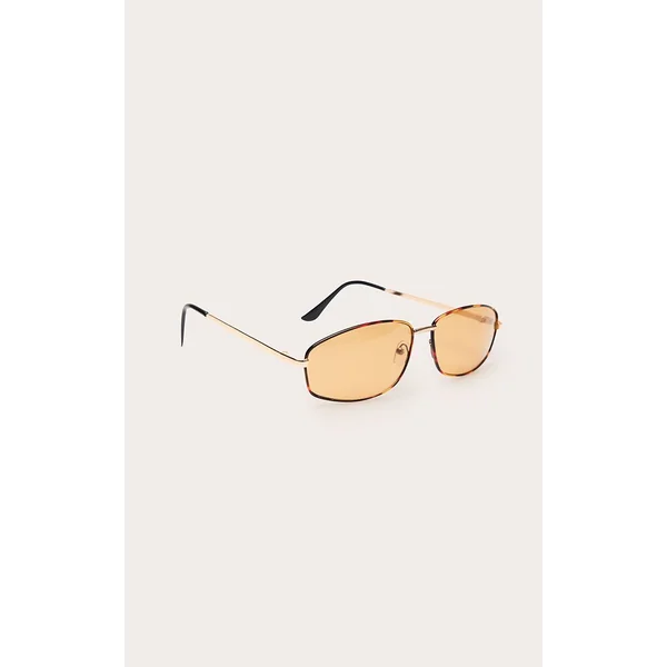 Ecaille Lunettes De Soleil À Monture Métallique Et Verres Marron