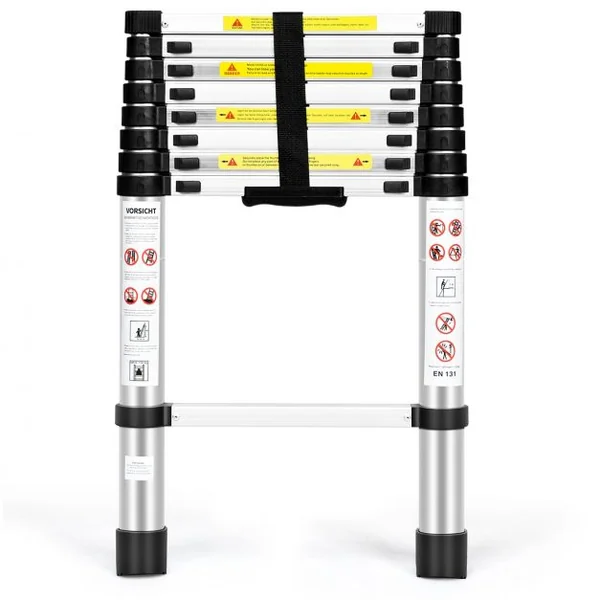 Echelle Télescopique 26m Capacité 150 Kg Intérieur Extérieur Hauteur Pliée 735 Cm Ouverte 260 Cm en Aluminium
