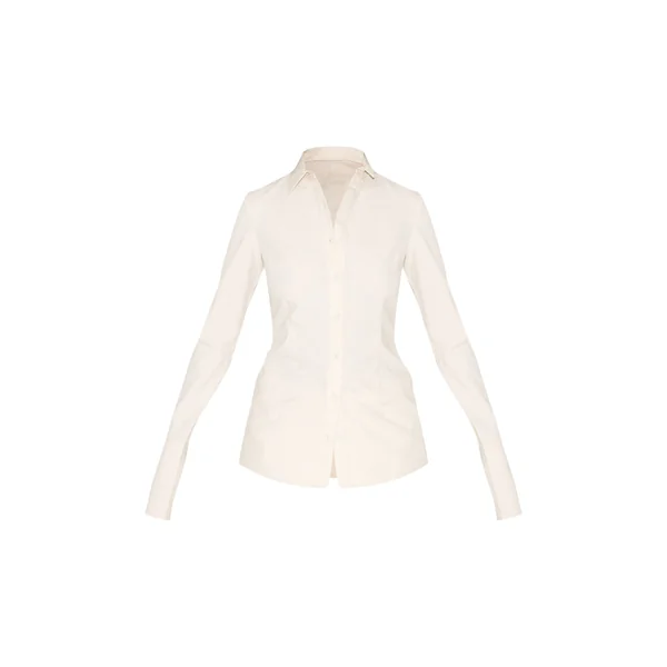 Ecru Chemise Cintrée Tissée Légère