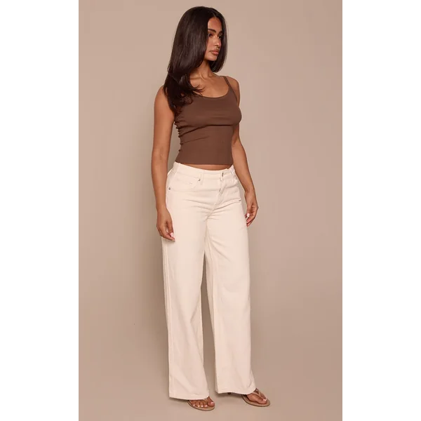 Ecru Jean Droit Petite Avec Laçage Au Dos
