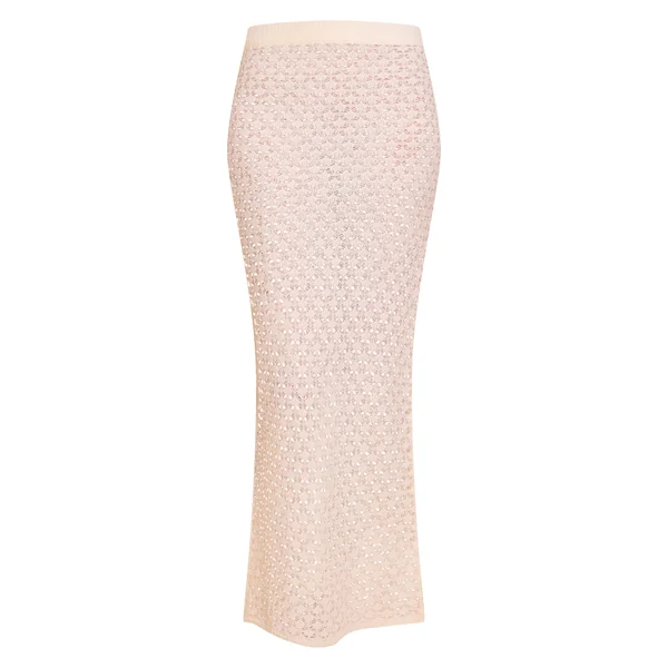 Ecru Jupe Longue En Crochet