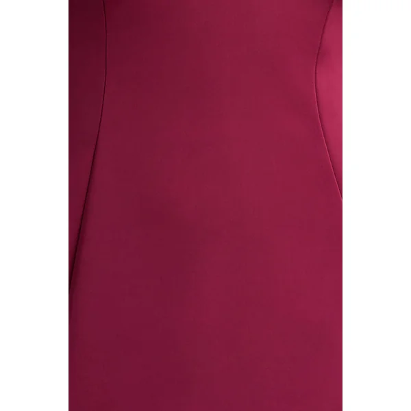 Elara | Mini-robe bordeaux en satin à décolleté plongeant