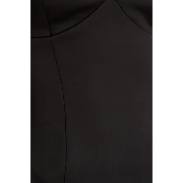 Elara | Mini-robe en satin noir à décolleté plongeant