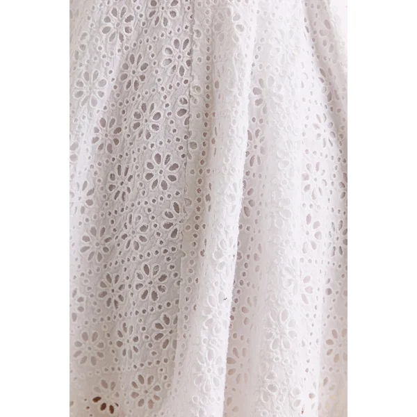 Elina | Mini-robe blanche à encolure carrée avec détail nœud