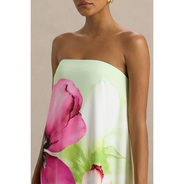 Ellery | Robe longue bandeau à imprimé floral citron vert