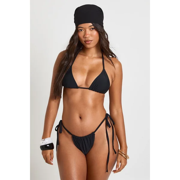 Ensemble Bikini Triangle Avec Jupe Longue Et Foulard