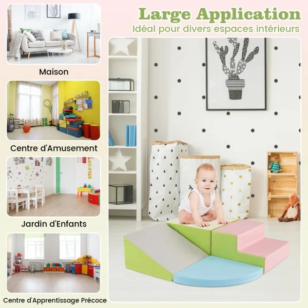 Ensemble de Blocs en Mousse pour Grimper et Ramper pour Bébé Ensemble de Blocs de Construction Doux 8 Couleurs au Choix