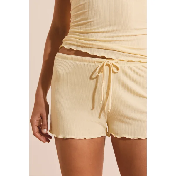 Ensemble de pyjama 2 pièces côtelé avec détails en dentelle