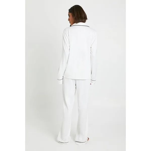 Ensemble De Pyjama Tall Chemise À Manches Longues Et Pantalon En Jersey Avec Détails Passepoilés