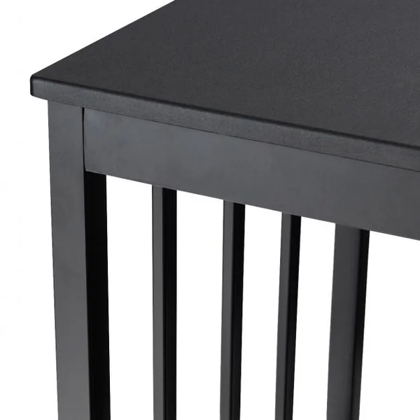 Ensemble de Salle à Manger 1 Table et 2 Tabourets en Mdf Fer Pvc Table 90x60x83cm Tabouret 44,5x34x52,5cm Noir