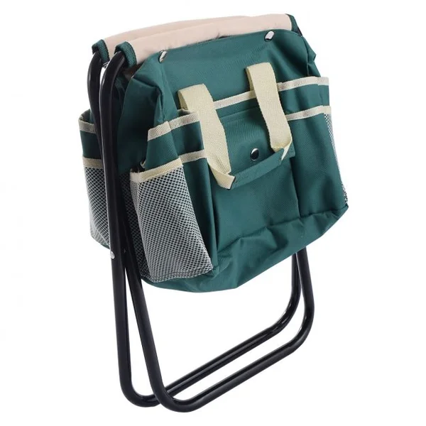 Ensemble d'outils de jardinage Mini outils de jardinage avec panier avec poches et tabouret en Polyester, 36×30×39cm