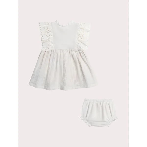 Ensemble naissance robe et bloomer - Soins Bébé Naturels & Produits Maman Après Naissance