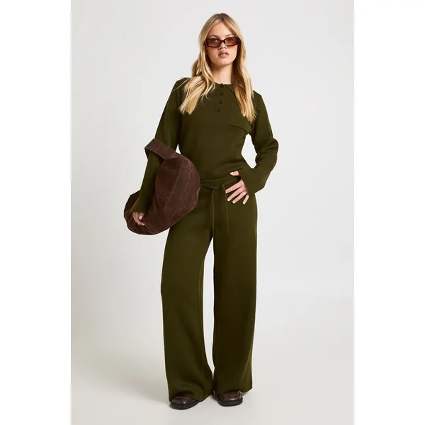 Ensemble Petite Haut Col Boutonné Et Pantalon Droit Coordonné